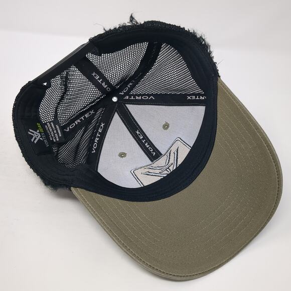 Vortex Logo Snapback Trucker Hat Brown One Size Mesh Back Colorblock - Picture 7 of 9